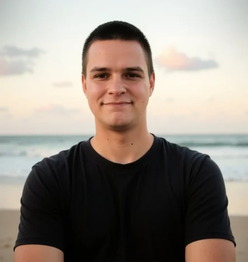 Ja na plaży z bliska 2